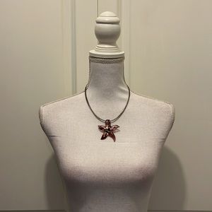 Starfish Necklace in Purple and Sparkly Gold